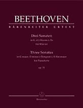 Three Sonatas for Piano, Op. 31 piano sheet music cover